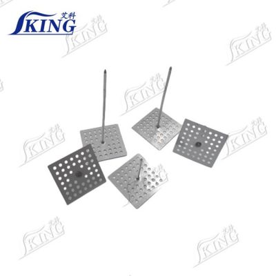 IKING Perforated Base Insulation Pins with Self-Locking Washers  Galvanized Metal Hanger Hangers for HVAC Duct Work & Thermal Insulation